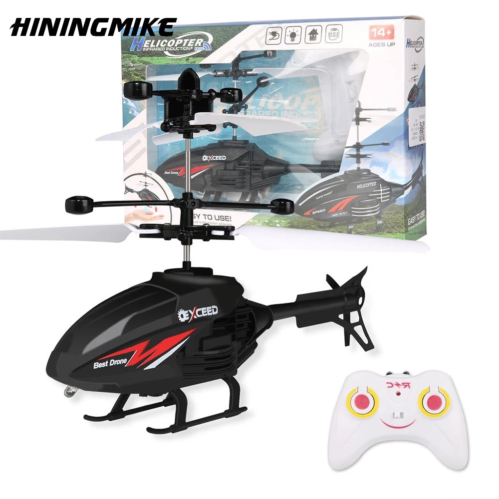 Helicóptero de Brinquedo de Controle Remoto Mini Zangão Recarregável Infravermelho De Indução