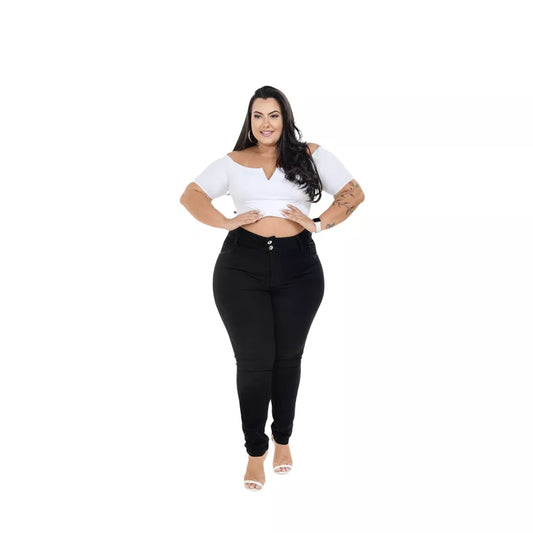 calças jeans femininas plus size cintura alta levanta bum bum
