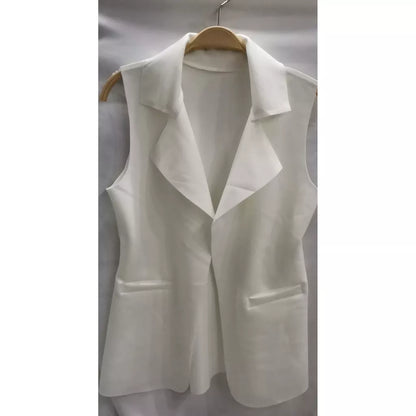Max Colete Feminino Longo De Neoprene Moda Com Bolso Falso！