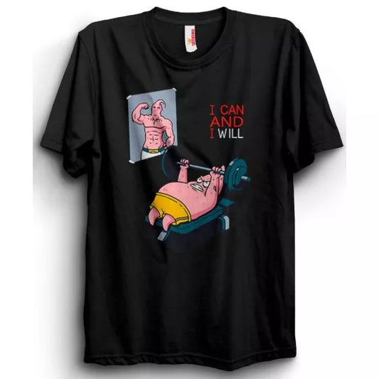 Camiseta Basica Desenho I Can And I Will Academia