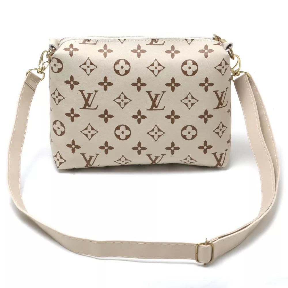 Kit Bolsa Feminina Transversal Pequena Necessarie Com Carteira Lv
