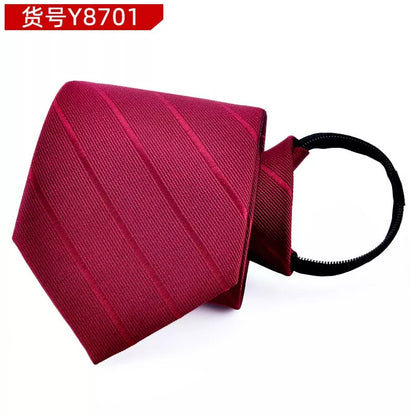 8CM Men's Zipper Tie Gravata Administrative Business Dress Groom Wedding Tie Gravatas Vestido de noite Festa Reunião Tie