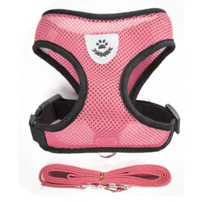 Peitoral Com Guia para Caes E Gatos Colete Regulavel Super Confortavel para Cachorro