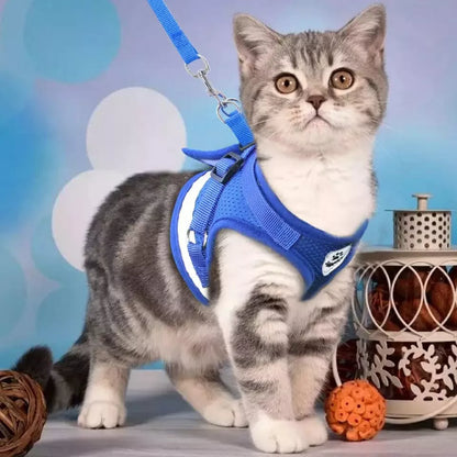 Peitoral Com Guia para Caes E Gatos Colete Regulavel Super Confortavel para Cachorro