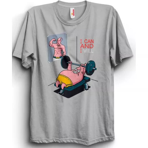 Camiseta Basica Desenho I Can And I Will Academia