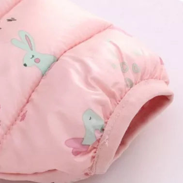 Casaco De Inverno Infantil Grosso De Algodão Estampado