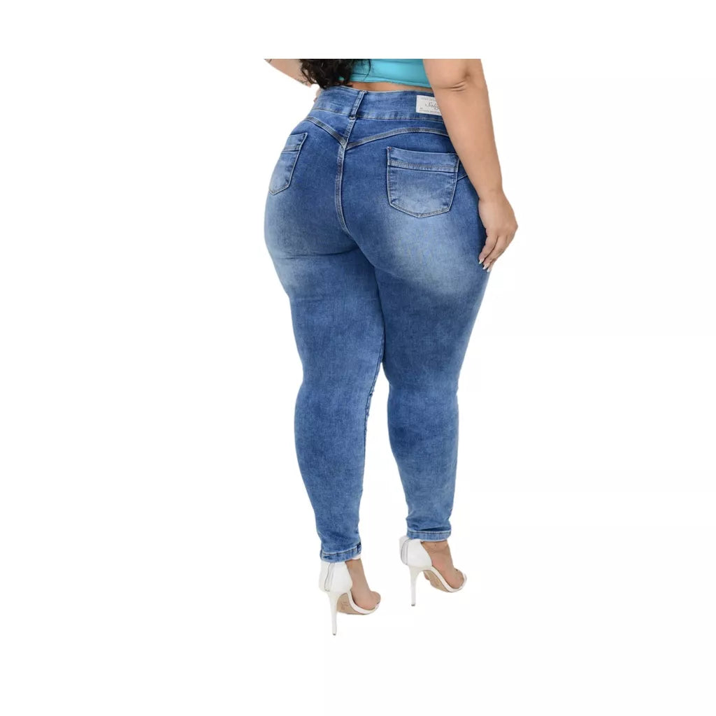 calças jeans femininas plus size cintura alta levanta bum bum