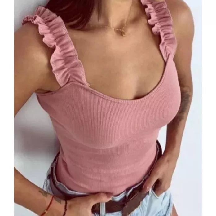 Blusinha Alcinha Franzida Canelada