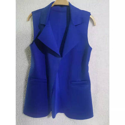 Max Colete Feminino Longo De Neoprene Moda Com Bolso Falso！