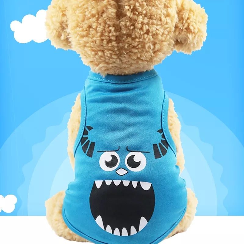 Camiseta Cachorros Macios Roupas Para Cachorro De Estimação De Desenho Verão Coletes Casuais Pequenos Animais
