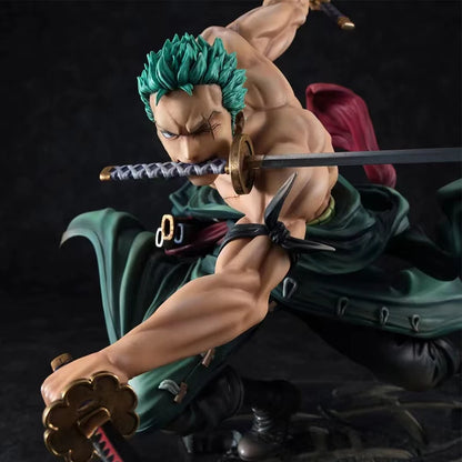 Boneco One Piece Action Figure Roronoa Zoro/Três Faca/Combate Anime Brinquedo
