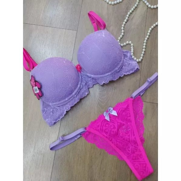 Conjunto Renda Néon