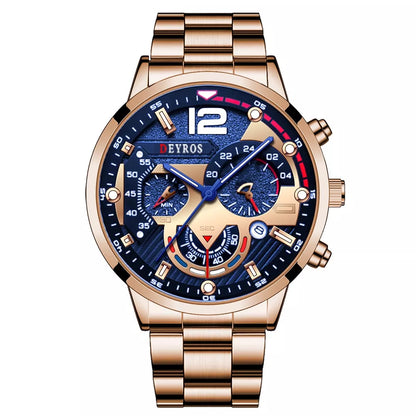 DEYROS 1531 Relógio Masculino Quartz À Prova D 'Água