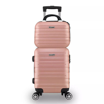 Kit Mala Bordo Viagem Frasqueira ANAC ABS Rígido Avião 45x30x20