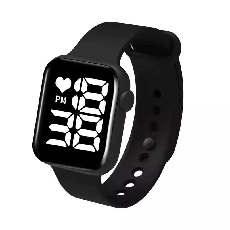 Relógio LED quadrado à prova d'água digital feminino e masculino Esportes