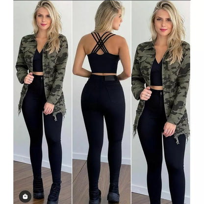 Calça Skinny Feminina Jeans Cós Alto Levanta Bumbum C/ Lycra (Elastano) Modeladora Barata