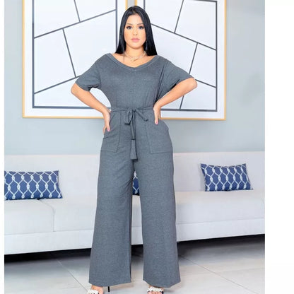 Macacao Saruel Com Manga Curta Com Cintinho Longo Max Feminino Bolsos Viscolycra Soltinho Evangelico Roupas Femininas 38 ao 46