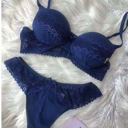 Conjunto Feminino Lingerie Com Bojo Microfibra e Renda JANE MICRO