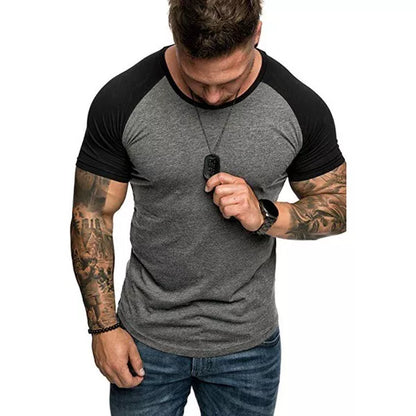 camiseta masculina raglan manga curta