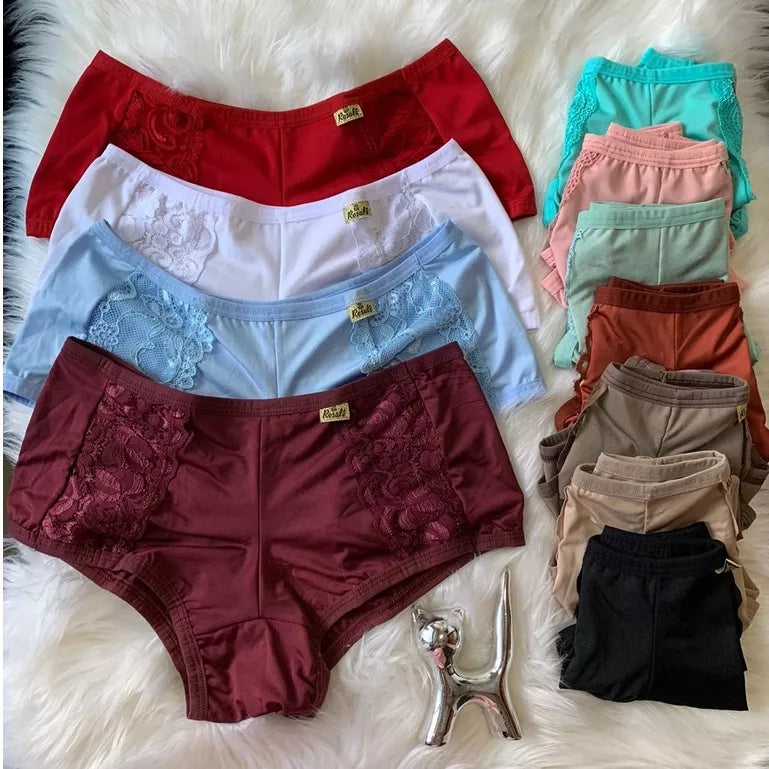 Calcinha estilo short Kit com 4 short Débora microfibra linha lingerie de luxo!