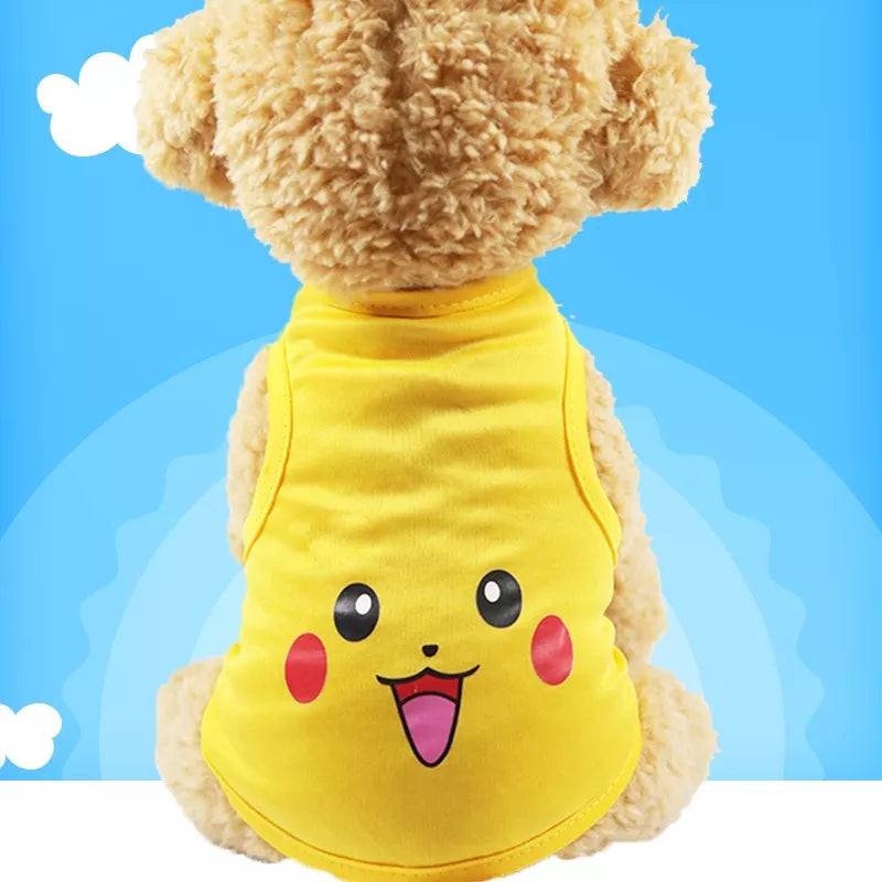 Camiseta Cachorros Macios Roupas Para Cachorro De Estimação De Desenho Verão Coletes Casuais Pequenos Animais