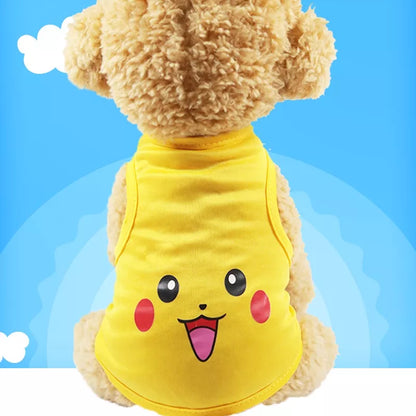 Camiseta Cachorros Macios Roupas Para Cachorro De Estimação De Desenho Verão Coletes Casuais Pequenos Animais