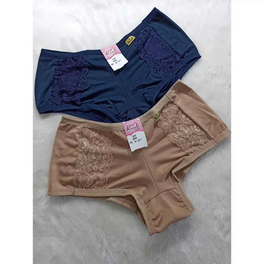 Kit 5 Calcinha Boxer - Calcinhas Box - Short Microfibra Detalhes em Renda Até o 46