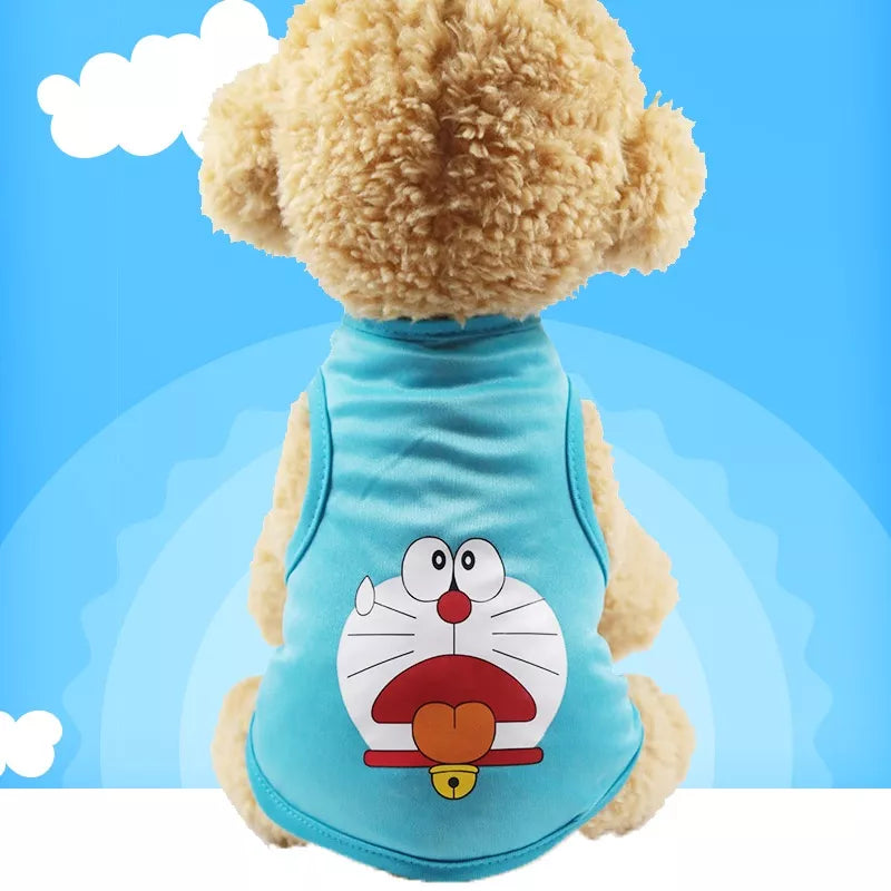 Camiseta Cachorros Macios Roupas Para Cachorro De Estimação De Desenho Verão Coletes Casuais Pequenos Animais