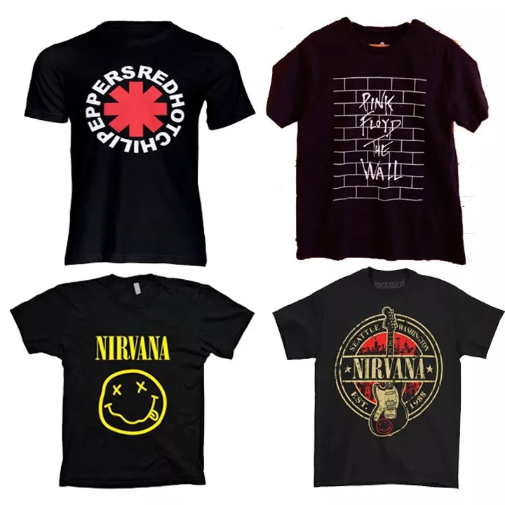 Camiseta Banda de Rock Led Zeppelin Metallica Raul Seixas Nirvana Ramones Slipknot