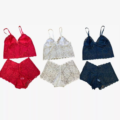 Espera Marido Conjunto Renda Vermelho Feminino Adulto Lingerie Forrado