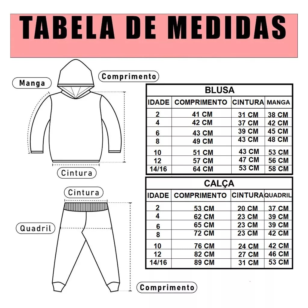 Conjunto Moletom Flanelado Infantil Menino Masculino 2 ao 14 Modelo 2023