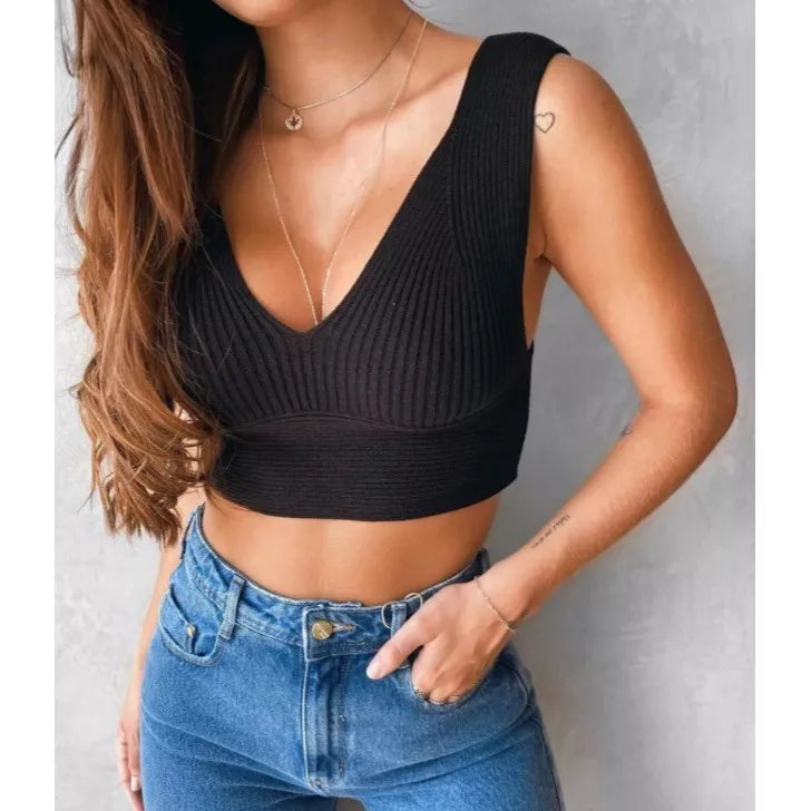 Cropped Modal Feminino Moda Tricot Cropeed Blogueira