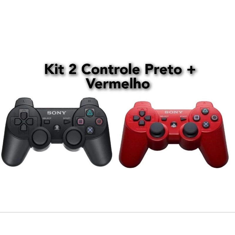 kit 2 Controle Manete Joystick Dualshock 3 Ps3 Playstation Sony