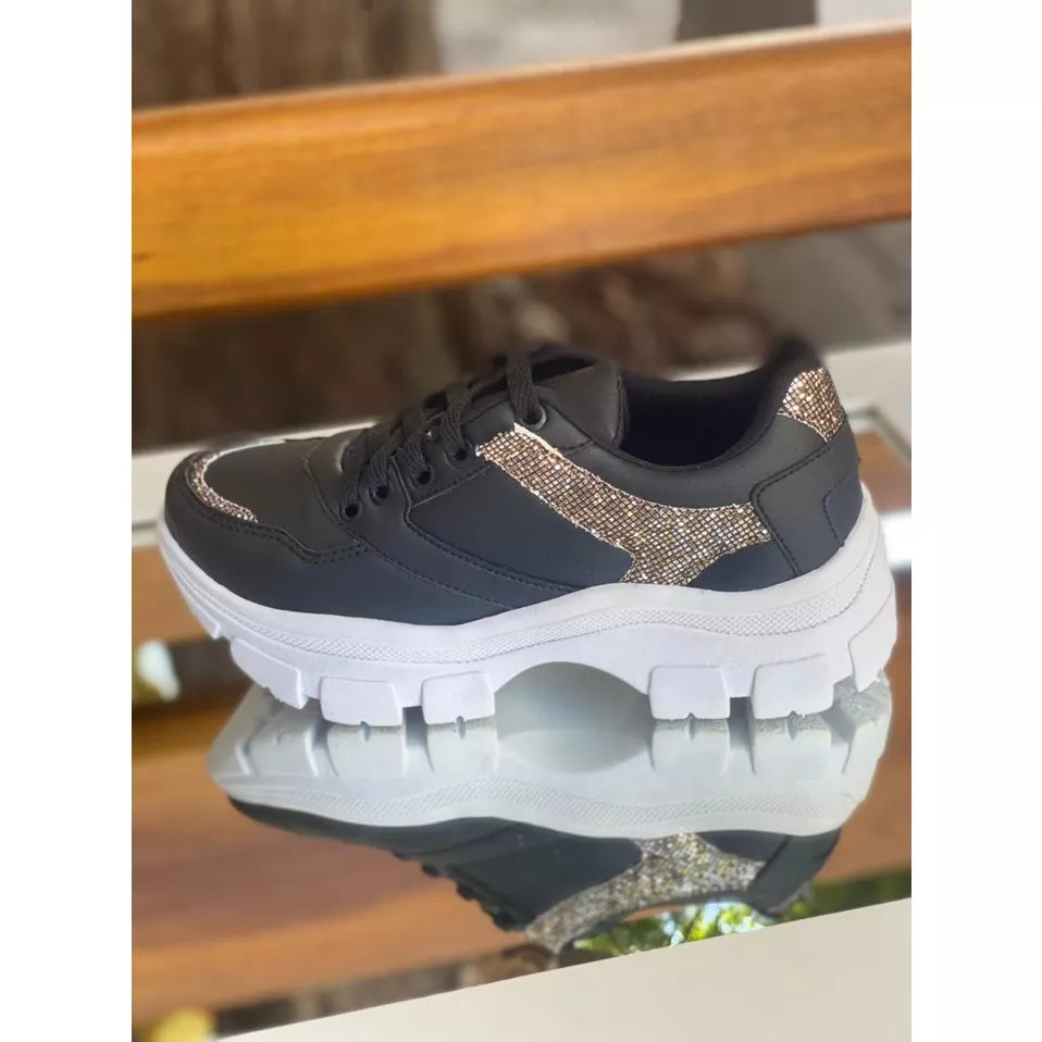 Tenis Plataforma Feminino Chumky Collor Snerkers Blogueira Confortavel