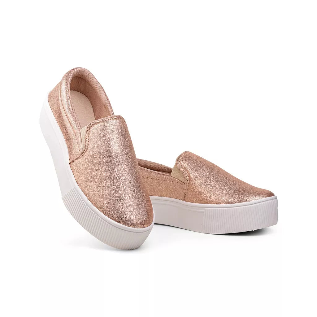 Tênis Feminino Onça Casual Calce Fácil Slip On Iate Plataforma