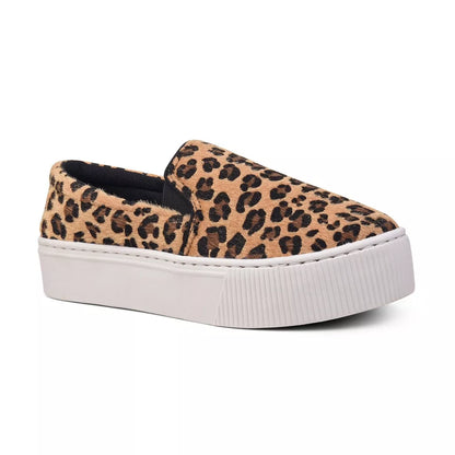 Tênis Feminino Onça Casual Calce Fácil Slip On Iate Plataforma