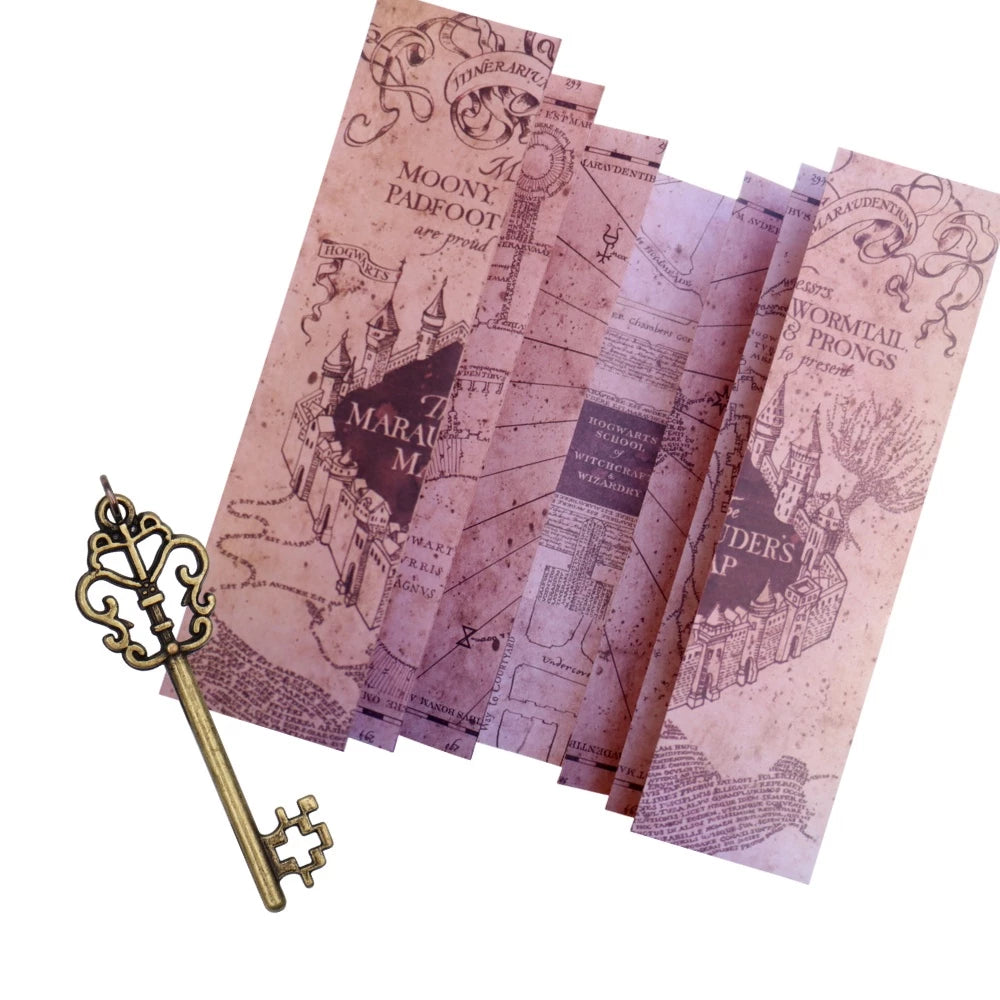 Maleta Harry Potter Hogwarts e Bus Ticket da Escola de Magia Corvinal Chave Gringotts Moedas Mapa do Maroto