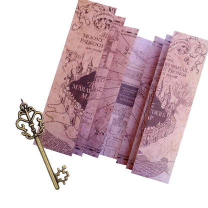 Maleta Harry Potter Hogwarts e Bus Ticket da Escola de Magia Corvinal Chave Gringotts Moedas Mapa do Maroto