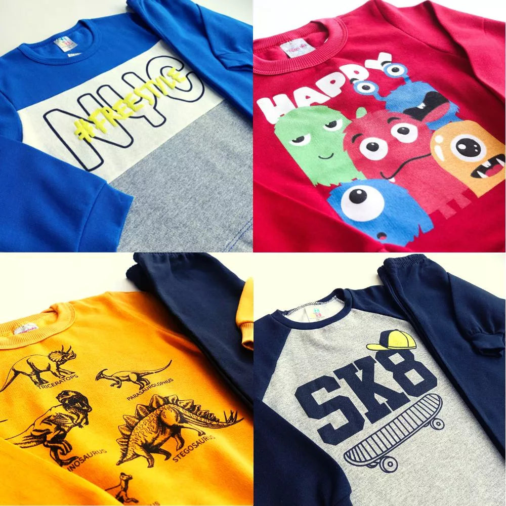 Kit 6 Peças Conjunto Moletom Infantil Menino 1 ao 16 Masculino Inverno Manga Longa