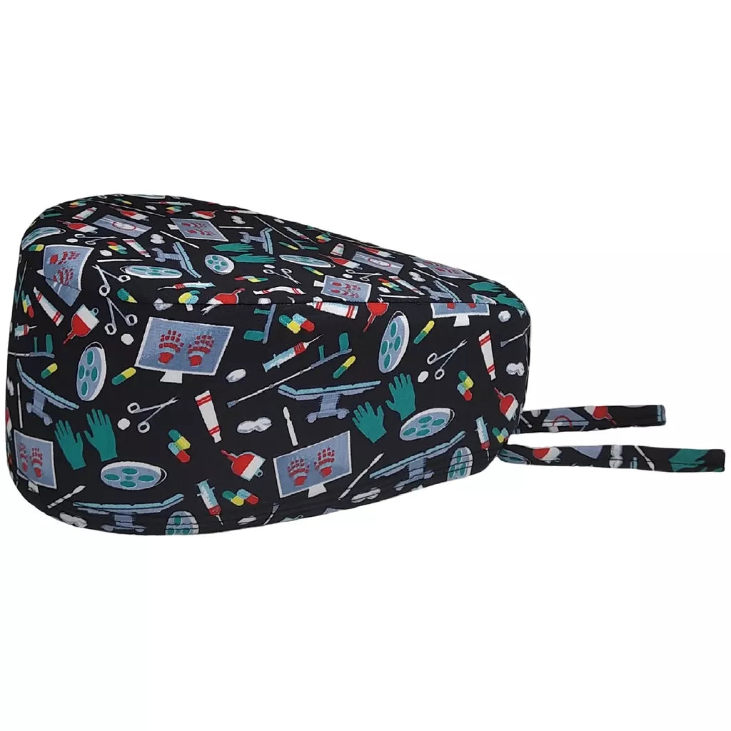 Touca Cirúrgica Bandana Gorro Odonto Enfermagem Veterinária Dentista De Amarrar