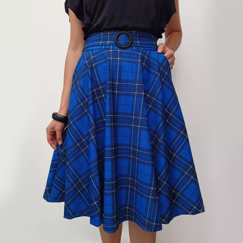 Saia Godê Midi Moda Evangélica Com Bolso e Fivela