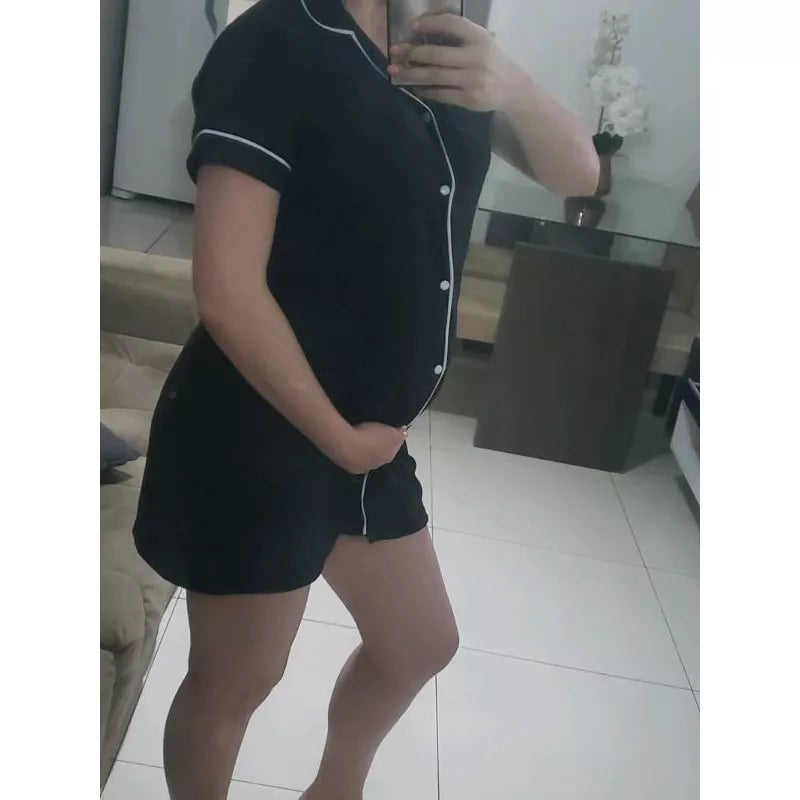 Camisola Amamentação Pós Parto Gestante de Botão pós Cirúrgico Camisola de Amamentação