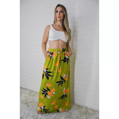 Saia Longa Fenda Lateral (c/ Bolso) - Feminina, Moda Evangélica, Verão