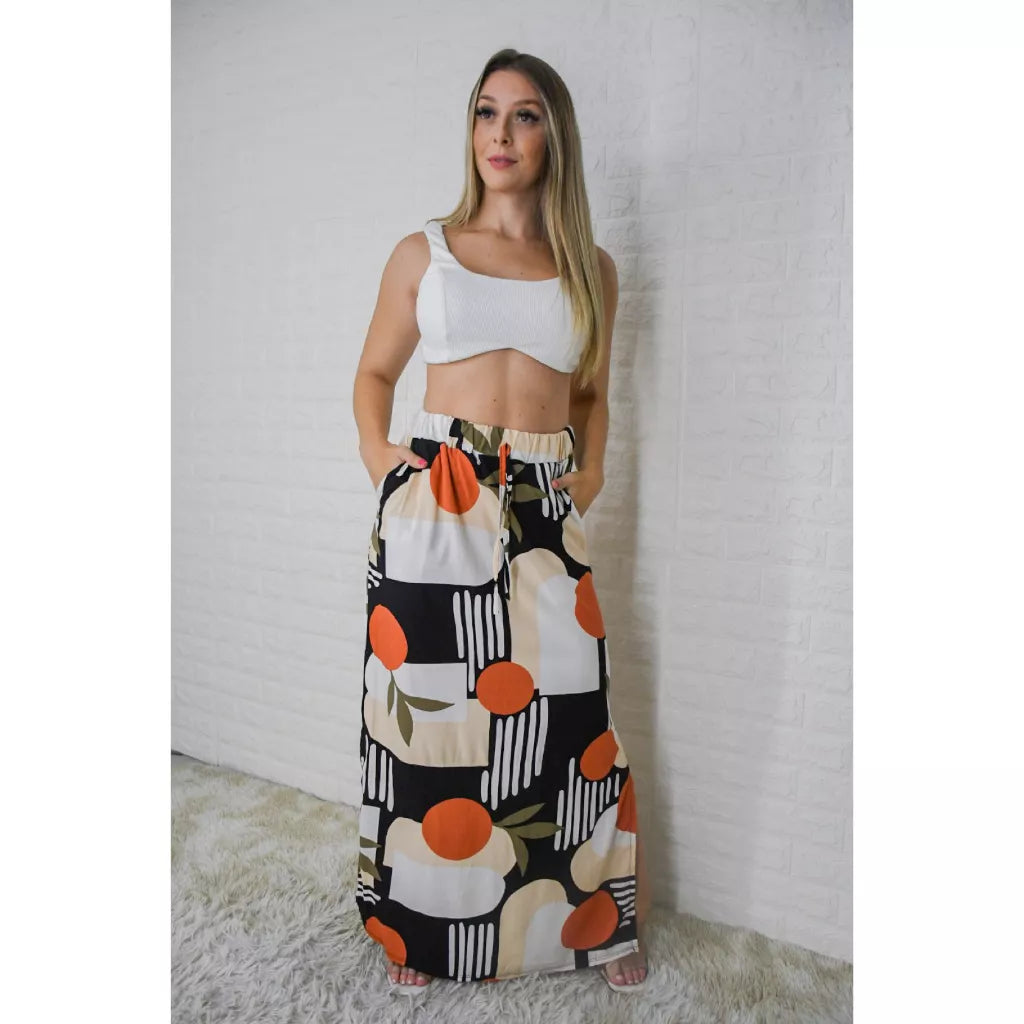 Saia Longa Fenda Lateral (c/ Bolso) - Feminina, Moda Evangélica, Verão