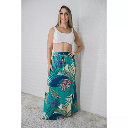 Saia Longa Fenda Lateral (c/ Bolso) - Feminina, Moda Evangélica, Verão