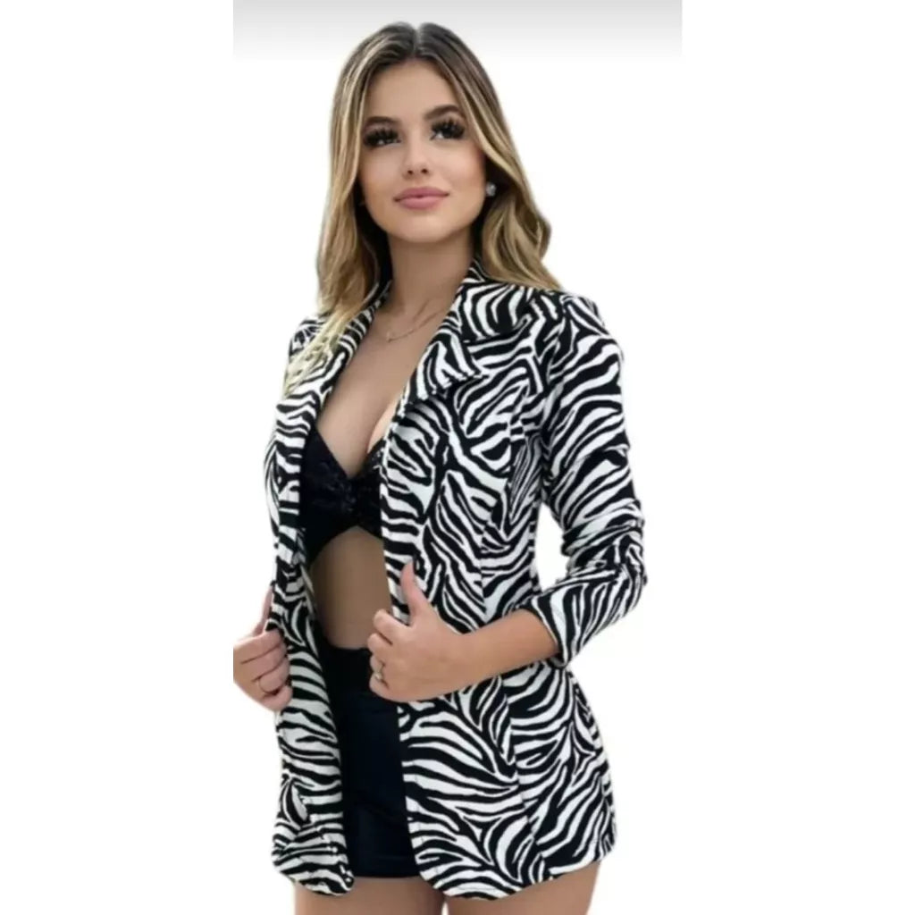 Blazer Terninho Modelo Alfaiataria Em Bengaline Moda Evangelica