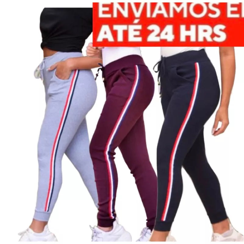 calça feminina  ribana com bolso moletin jogger skiny do P ao GG