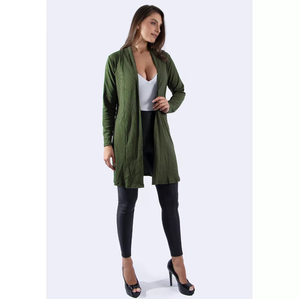 Cardigan Kimono Feminino Canelado