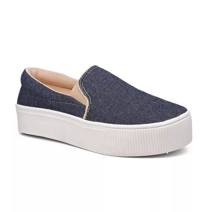 Tênis Feminino Onça Casual Calce Fácil Slip On Iate Plataforma