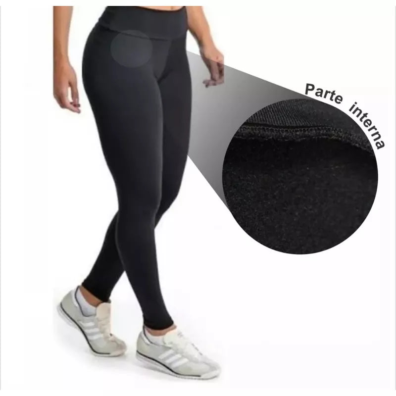 Calça Legging Grossa Flanelada premium Peluciada Forrada Treino Fitness Academia